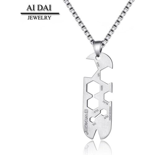 Street hip-hop personality titanium steel floor empty necklace men and women pendant pendants trend