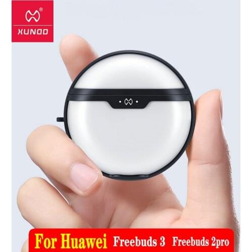 Xundd Case For Huawei Freebuds 3 Case Shookproof Airbag Bumper Cover Hook Transparent For Huawei Freebuds 2 Pro Earphone Case