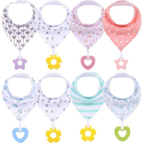 Baby Bandana Drool Bibs For Teething and Drooling Super Soft Absorbent Cotton Bibs,Teething Toys Set Toddler Baby Feeding Bibs