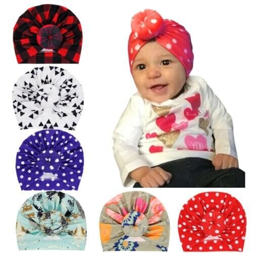Baby Girls Turban Knot Head Wrap Cute Kid Rabbit Bunny Hat Ear Cotton Velvet Cap