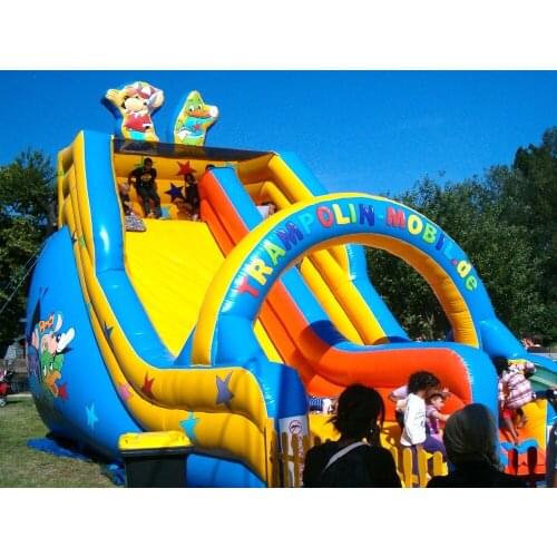 Kids outdoor double lane inflatable slides,inflatable stair slide for sale with