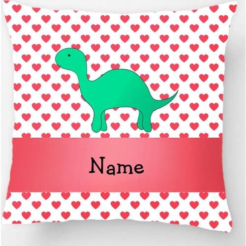 Dinosaur Pink Hearts Polka Dots Throw Pillow Case Decorative Cushion Cover Pillowcase Customize Gift By Lvsure For Car Sofa Seat