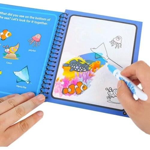 Diy Montessori Toy Reusable Coloring Book Magic Water Painting Book Childrens Sensory Early Education Toy Birthday Gift