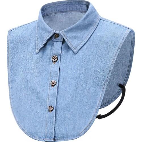 Denim Fake Collar Women Ladies False Collar Shirt Half Shirt Detachable Blouse Detachable Collar Removable Vestido Accessories