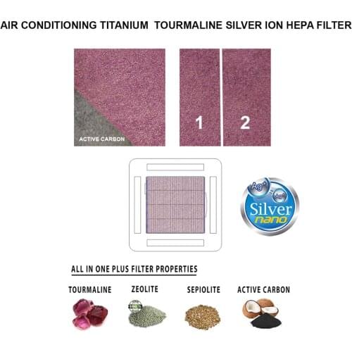 Hall and Ceiling Commercial Air Conditioning Hepa Filter + Carbon Block filter Titanium Tourmaline Silver Ion Coating
