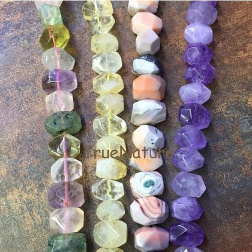 Smooth Faceted Nugget Beads, Full Strand Stone Amethysts Bostwana Agates Cirtrines Stone Nugget Jewelry In 13*18 mm BE6393
