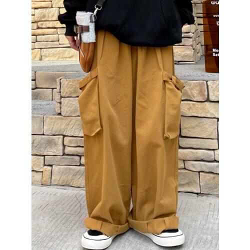 HOUZHOU Harajuku Streetwear Cargo Pants Green Women Hippie Oversize Brown Wide Leg Trousers For Female Black Joggers Sweatpants