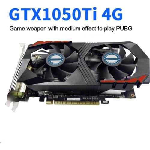 Computer Graphic Card for NVIDIA GTX1050Ti 4GB GDDR5 128 Bit PCIE 2.0 HDMI-Compatible DVI DP Interface with Cooling Fan