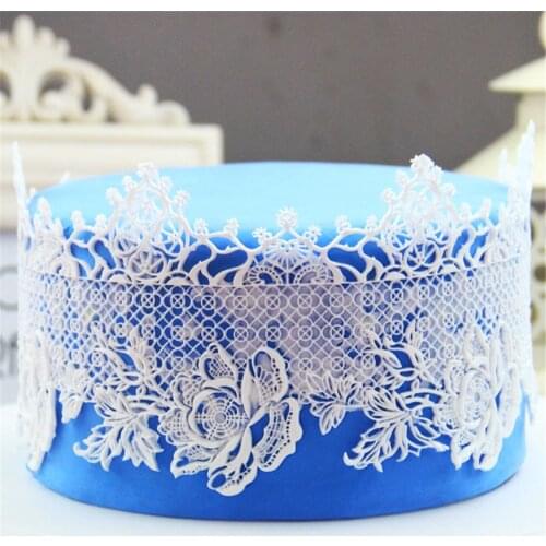 Mom&Pea GX154 Free Shipping Flower Big Size Lace Mold Cake Decoration Fondant Cake 3D Mold Food Grade Silicone Mould