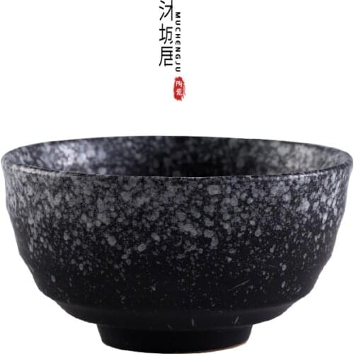 MCJ Japan Coarse Pottery Matcha Bowl Green Tea Maker Cup Glaze Teacup Kung Fu Tea Set Master Cup Creative Vintage Home Decor