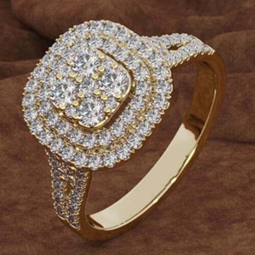 Milangirl Square Full Rhineston micro-inlaid zircon Ring Hip Hop Rock Style Full Bling Cubic Zircon Ring Luxury Jewelry