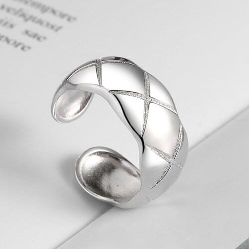 Fashion Pure 925 Sterling Silver Retro Simple Ring Female Finger Rings For Women Jewelry 2021