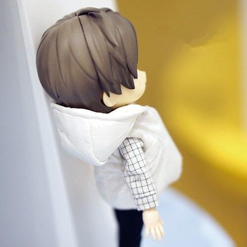 OB11 doll clothing 1/12 size fashion new down hooded waistcoat sunshine handsome coat pink yellow grey black and other colors