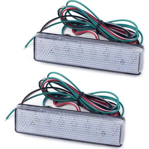 2pcs White Lens LED Rear Bumper Reflector Tail Brake Stop Light Fit for Opel Vauxhall Vivaro Movano A Renault Master Trafic