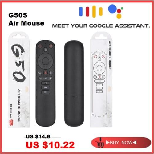 2020 New G50s air mouse Google Voice Microphone Gyroscope 2.4G Wireless IR learning G50S remote control for android tv box