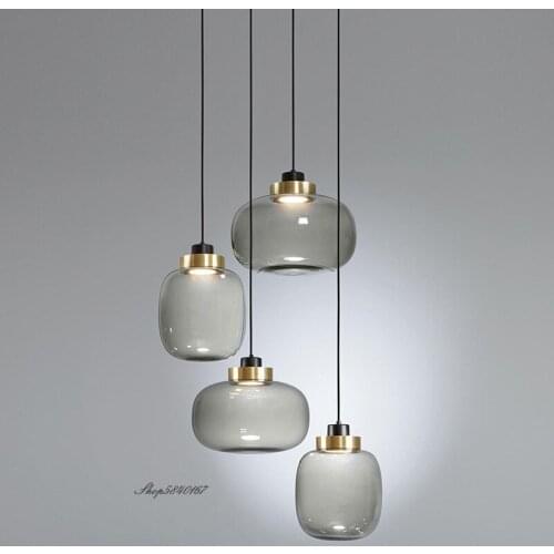 Nordic glass LED Pendant Lights modern Dining Room Living Room bedroom pendant lamp Decor Lighting Fixtures Industrial Luminarie