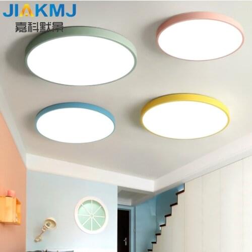 Nordic ultra-thin ceiling lamp modern bedroom balcony lamp macaron creative living room lamp childrens study led lamps