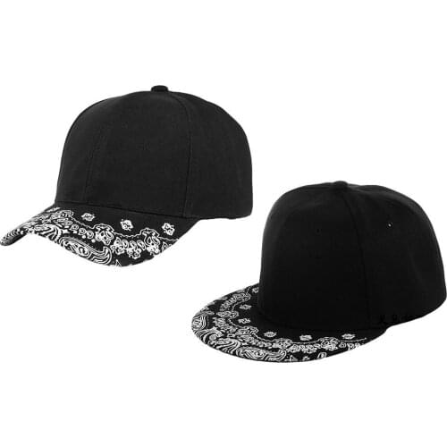 Unisex Hiphop Paisley Print Flat Curved Brim Adjustable Baseball Cap Snapback Hat UV Protection chapeau femme 2020