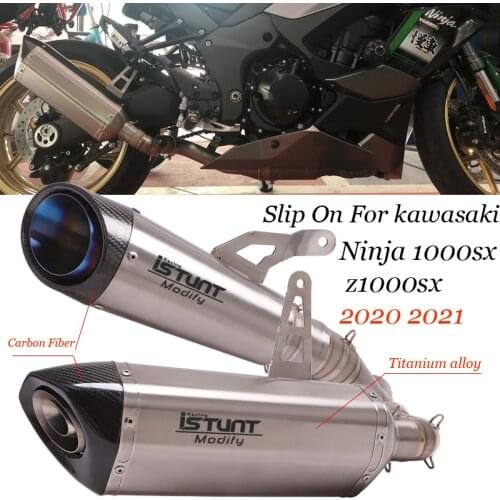 Motorcycle Titanium alloy exhaust System Modified Middle Link Pipe Muffler Slip On For kawasaki ninja 1000sx z1000sx 2020 2021