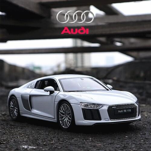 Welly 1:24 2016 Audi R8 V10 Toy model alloy die-casting car child birthday gift collection gift model