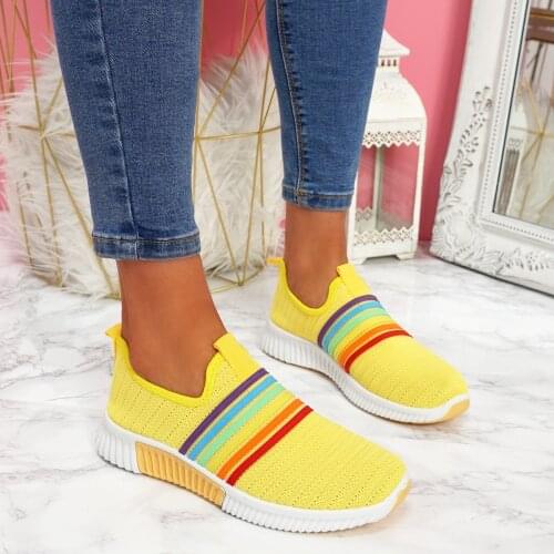 2021 New Sneakers Rainbow Women Flat Sandals Womens Leisure Shoes female Casual Sneakers mesh Walking office Ladies Shoes