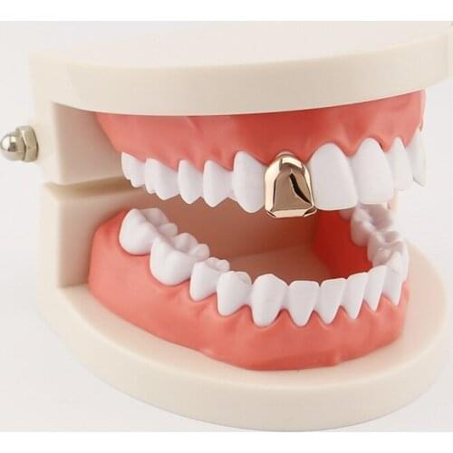 1Pcs/2 Rows Single Comfort Gold Sliver Small Single Tooth Cap Grill Hip Hop Teeth Grill Role-playing Braces Props