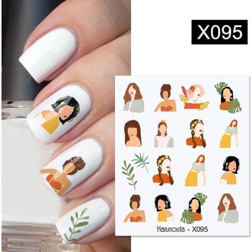 1PC Cool Girls Nail Water Decals Colorful Flower Leaf Water Transfer Sliders Nail Stickers For Nails DIY Manicures Nail Wraps
