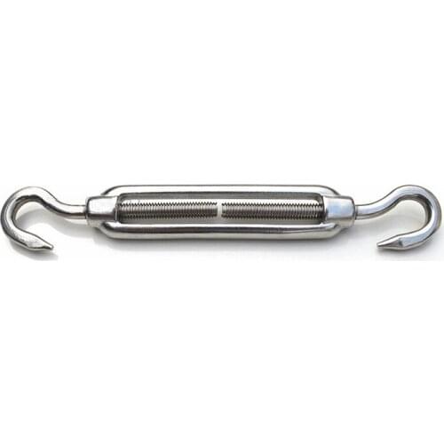 10PCS/LOT 304 Stainless Steel M8 Hook-Hook Turnbuckle Adjust Chain Rigging Adjustable Wire Rope Tensioners