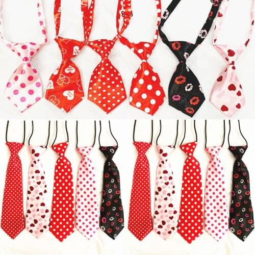 100pcs Valentines Day Dog Accessories Cat Dog Neckties Love Heart Dog Ties for Large Dogs Pet Grooming Products