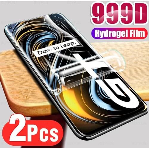 2PCS 999D Curved Hydrogel Film For Realme GT 5G Full Cover Screen Protectors Not Glass On Realmi Relme GT Neo 5G RealmeGT 2021