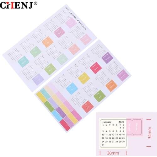 2021 Calendar Tab Stickers Monthly Index Stickers Planner Notebook Bookmark Schedule Agenda Decorative 2021.1-2022.6
