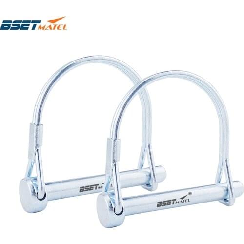2X Spring Carbon Steel PTO Pin Round Arch Wire Shaft Locking Lock Pin Safety Coupler Retainer Farm Trailers Wagons Lawn Garden