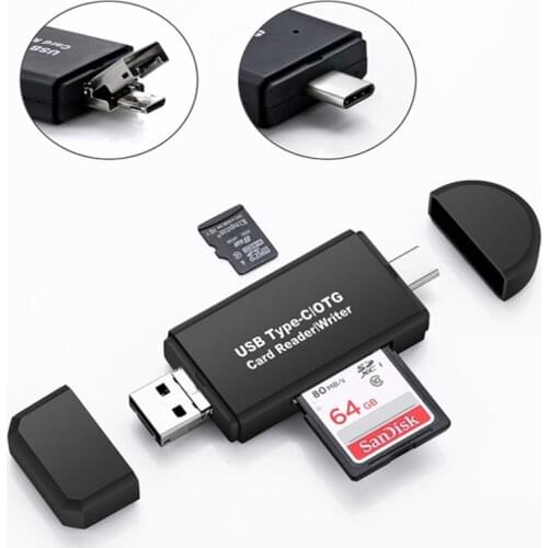 3 in 1 OTG Type-c USB 3.0 Micro SD TF SD OTG Memory card reader writer Flash Drive Card reader Adapter for mobile phone tablet