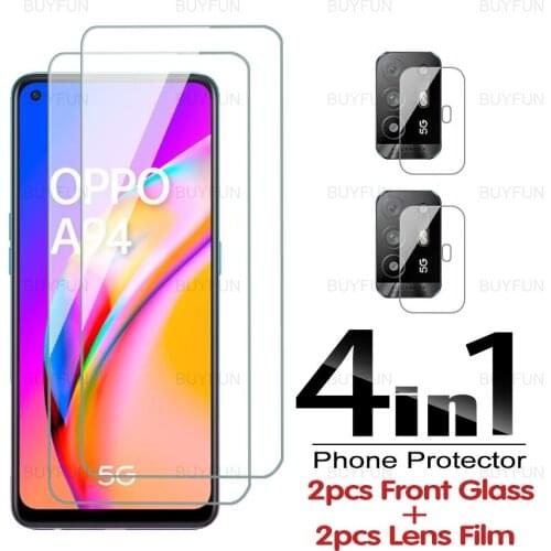4in1 Tempered Glass For Oppo A94 A74 A54 A73 5G HD Front Protective Glass Case For oppo A93 A91 A53s 2020 Lens Protector Film