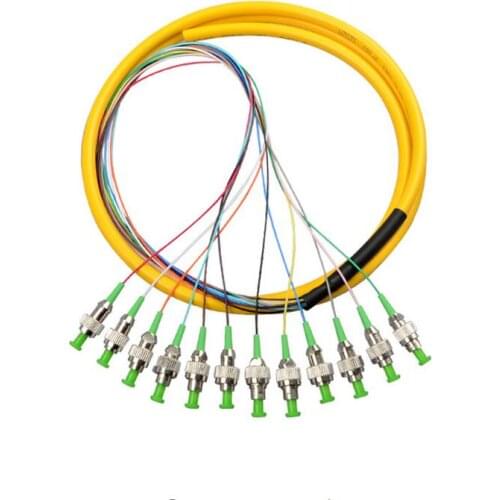 5pcs/lot 12 Strand 9/125 Fiber Optic Pigtail 1.5m SC/APC Single Mode