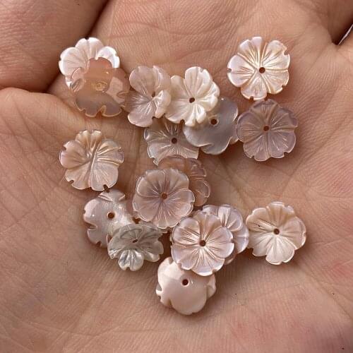 Shell Beads Carved-flowered Accessories Pink Loose Shell For Jewelry Making Bracelet Earring Handiwork Sewing Accessory