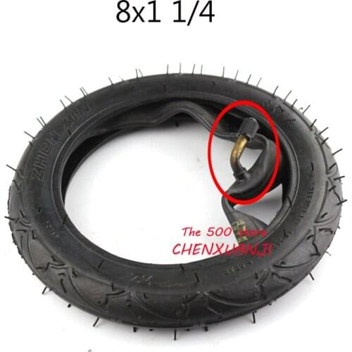 Free shipping 8 Inch 8X1 1/4 or 200x45 Scooter Tire & Inner Tube Set Bent Valve Suits Bike Electric / Gas Scooter Tyre