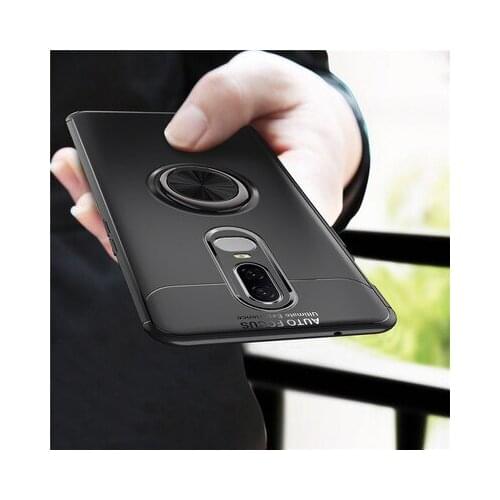 For OnePlus 6 Case Luxury Soft Silicone With Stand Ring Shockproof Protective Back Cover cases for one plus 6 oneplus6 shell