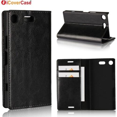Luxury Real Genuine Leather Wallet Case For Sony Xperia XZ1 Flip Cover Card slot Stand Protect Case for Xperia XZ1 Compact