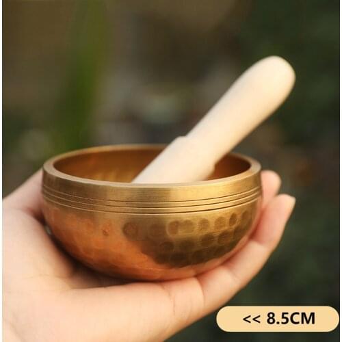 Nepal Tibetan Sing Bowl 8.5cm Himalayan Buddhist Yoga Meditation Singing Bowl Handmade