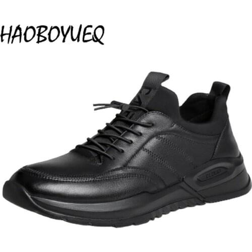 Mens Leather Breathable Casual Shoes Fashion Daily Warm Flats Classic Wear Resitant Men Gym Shoees Mocasines Hombre