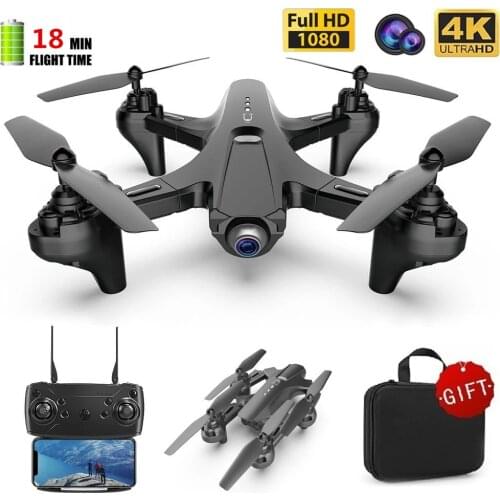 2021 New RC Drone With Camera 1080p 4k HD Dual Camera WiFi FPV Dron Flight 18 Minute RC Distance 150M RC Quadcopter Child Gift