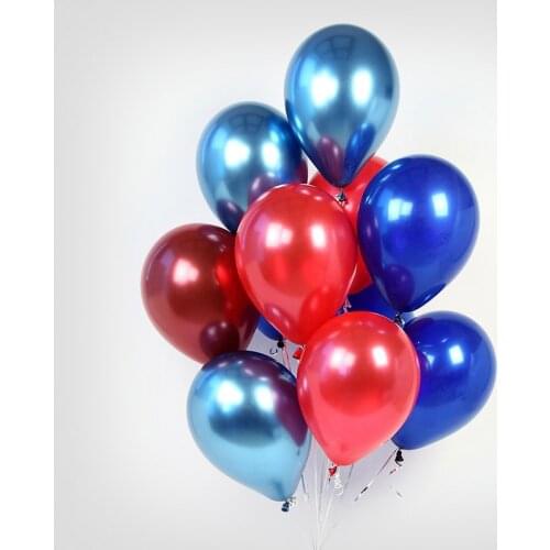 10pcs Metallic Chrome Latex Balloon Glossy Pearl Red Blue Air Helium Balls Wedding Birthday Party Decor Baby Shower Ballon Suppl