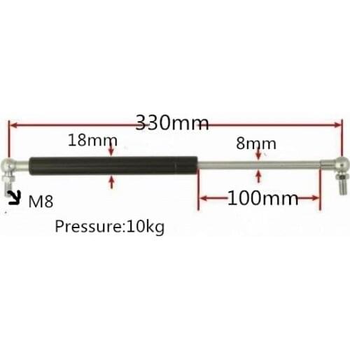 Furniture Gas Spring 10Kg 22lb Force Ball Gas Strut Shock Spring Lift Prop Door 330mm Central Distance Auto Gas Springs for Car