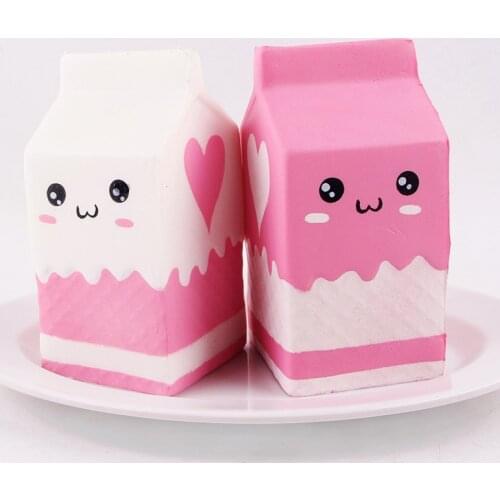 Kawaii Cute Soft Squishy Charms Milk Bag Toy Slow Rising for Children Adults Relieves Stress Anxiety Cabinet Decor