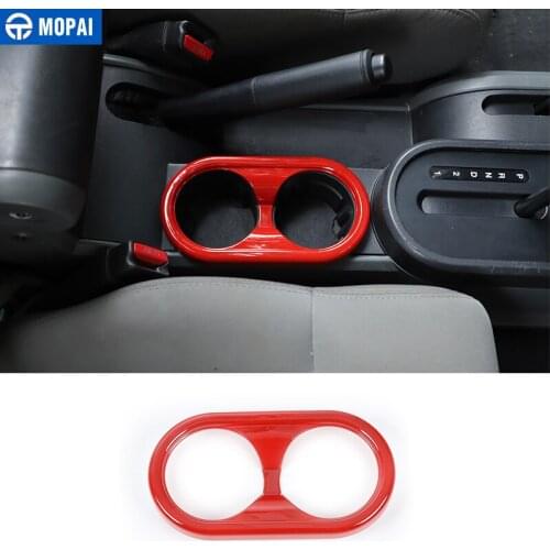 MOPAI Red Car Interior Front Cup Holder Decoration Cover Sticker for Jeep Wrangler JK 2007 2008 209 2010 Accessories