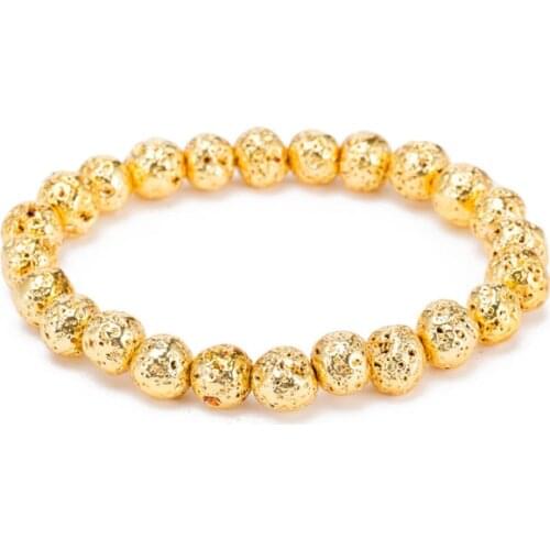 Ball 8mm bohemian multicolor Agate beads Chakra Reiki Buddha Yoga Bracelet elastic adjustable Volcanic Stone Bangles uij45