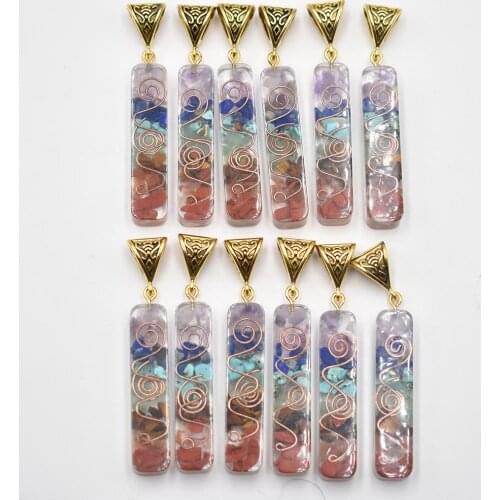 2021 New Retro Colorful natural amethysts Lapis Lazuli 7 colors stone pillar charms pendants wholesale 12pcs/lot free shipping