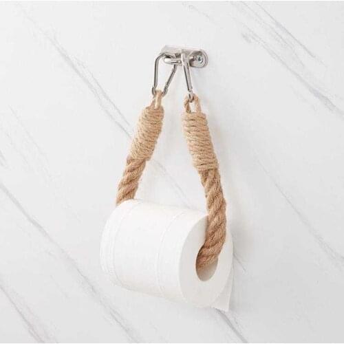 NEW Vintage Towel Hanging Rope Toilet Paper Holder Home Hotel Bathroom Handmade Retro Tissue Holder Home Decorating Supplies