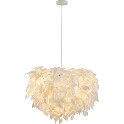 Nordicro Mantic Leaf Pendant Light Fixtures Warm Childrens Room Bedroom Hanging Lamp Creative Living Room Dining Room led Light